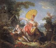Jean-Honore Fragonard The Musical Contest oil on canvas